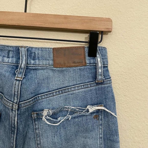 Madewell The Perfect Vintage Distressed Frayed Hem Cropped Jeans Parnell Wash 25 - Picture 11 of 15